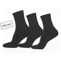 Home-tex Tennisstrumpor - 100 par svarta tennisstrumpor med ribbad kant - Str. 43-47 - Unisex
