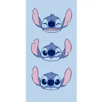 Licens Stitch handduk - 70x140 cm - 100% bomull - Mjuk badhandduk med olika Stitch ansiktsuttryck