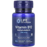 Life Extension , Vitamin B12, Metylkobalamin, 500 mcg, 100 Vegetariska lösningsmedel