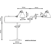 Lampe Gras Bordslampa , Svart, Vardagsrum, Metall