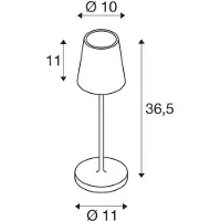 SLV LED-batterilampa Vinolina Two, svart, aluminium, Ø 11 cm, IP65 dimbar, Svart, Aluminium / grå / zink, Modern