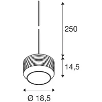SLV Taklampa , Pantilo Rope 19, dimbara, Svart, Vardagsrum, Glas, Modern
