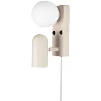 Globen Lighting Vägglampa , Doppio, Beige, Vardagsrum, Glas, Skandinavisk