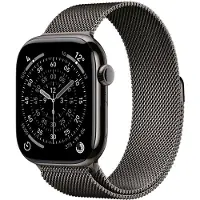 Apple Watch Series 11 Titan 46 mm (2025) | GPS + Cellular | skiffer | Milanesisk loop M/L | skiffer