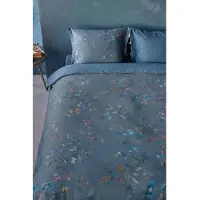 Pip studio Blommiga sängkläder - 140x200 cm - Kawai Flower Blue - Bäddset med dubbelsidig design - 100% bomull -