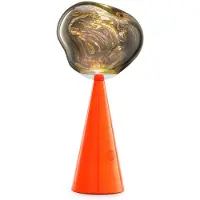 Tom Dixon LED-batteridriven bordslampa Melt fluoro/röd Höjd 29 cm IP44 Melt, dimbar, Röd, Vardagsrum / matsal, Syntetmaterial, Design