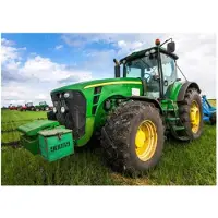 Borg Living Barnfilt - Grön traktor - 100x140 cm - Mjuk och härlig fleecefilt -
