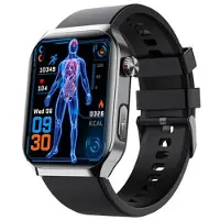 Mtp Products F700 Vattentät Smartwatch med SOS, EKG, sömn- och fitnessmonitor - Silikonarmband - Svart