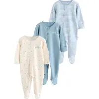 Next Pyjamas kräm / himmelsblå / ljusblå / off-white