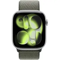Apple - Slinga för smart klocka - 46mm - 145 - 220 mm - skog - för Watch Hermès Series 9, SE 3, Series 10, Series 11, Series 8, Series 9, Ultra 2, ...