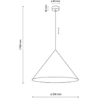 TK Lighting Hänglampa Cono, 1 lampa, Ø 50 cm, svart, E27 Cono , dimbar, Svart, Vardagsrum / matsal, Metall, Modern