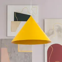 TK Lighting Hänglampa Cono, 1-lampa, Ø 50 cm, gul, E27 Cono , dimbar, Gul / orange, Vardagsrum / matsal, Metall, Modern