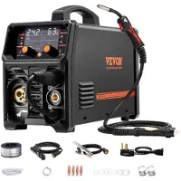 Vevor MIG-svets, 200A synergisk MIG-svetsmaskin, 4-i-1 gas-MIG/flusskärna MIG/pinne/lyft-TIG multiprocesssvetsmaskin med IGBT-inverterteknik och LCD-skärm