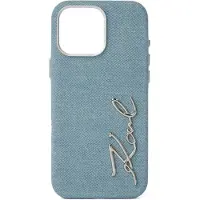Karl Lagerfeld FW Jeans iPhone 16 Pro Max-fodral med signaturlogotyp – Blå