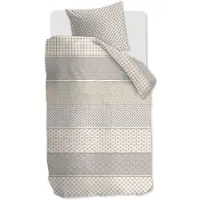 Essenza Mönstrat sängkläder 140x220 cm - Påslakanset i 100% mjuk bomull - Ropes Taupe - Riviéra Maison sängkläder