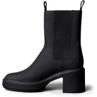 Calvin Klein Leather Platform Heeled Chelsea Boots