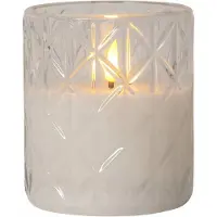 Star Trading LED Blockljus Flamme Romb | Ø8,5cm x 10cm | transparent []