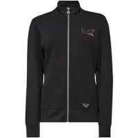 EA7 för kvinnor. 8NTM43_TJ9RZ Evolution sweatshirt med dragkedja svart (XS), Casual, Polyester, Lång ärm