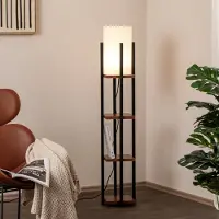 Opviq Golvlampa Shelf , Svart, Vardagsrum / matsal, Metall, Modern, Golvlampa