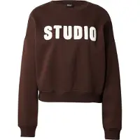 ONLY Sweatshirt mörkbrun / vit