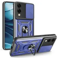 Mtp Products Samsung Galaxy S25 Edge Hybrid Skal med Roterande Ring med Kameraskydd - Blå