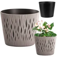 Prosperplast SAND RUND BLOMKRUKA DIA 22CM - MOCCA