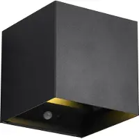Reality Leuchten LED utomhus vägglampa med sensor Talent, Svart, Metall, Modern, LED-vägglampa utomhus