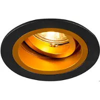 QAZQA Smart infälld spot svart med guld lutbar inkl. Wifi GU10 - Chuck