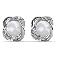 MYC Paris Simply Pearl Earrings - Silver and Crystal