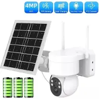 VStarcam Ny 4MP Solar WIFI-övervakning utomhussäkerhet 1080P panoramautsikt PTZ-kamera Tvåvägsljud PIR-rörelsesensor IR nattseende vattentät nätverkskamera 4MP vit