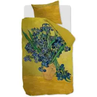 Beddinghouse Blommigt sängkläder 140x200 cm - Gult påslakan i 100% bomullssatin - Van Gogh Irises - sänglinne