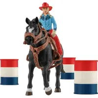 Schleich 42576 Cowgirl Barrel Racing Rolig Leksak