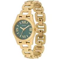 GUESS Analog klocka 'VEDA' guld / mörkgrön