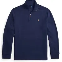 Ralph Lauren för män. 710P07411005 Marinblå Estate-Rib tröja med dragkedja (XS), Casual, Bomull, Lång ärm, Marino