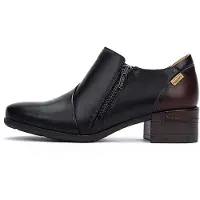 Pikolinos för kvinnor. W6W-5902C1 Ankelkängor i läder Malaga svart (37), Hud, 3 till 5 cm, Zip, Casual