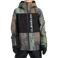 Quiksilver - Skidjackor barn - Side Hit Block Youth Jacket Bloomfade Dark Ivy för Unisex - Barnstorlek 8 år - Khaki