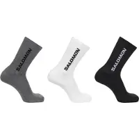 Salomon - Strumpor - Socks Everyday Crew 3-Pack Black/White/Med Grey Melange för UnisexBomull - Storlek 45-47 - Svart