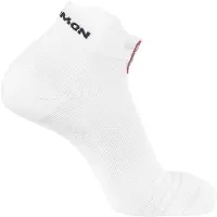 Salomon - Trail running kläder - Socks S/Lab Glide Ankle Vanilla Ice/Pompeian Red för UnisexSilikon - Storlek 45-47 - Vit