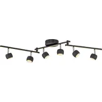 JUST LIGHT LED-takspotlight Jarik, 6 lampor, svart, 3 000 K dimbar, Svart, Vardagsrum / matsal, Metall, Modern, LED-taklampa