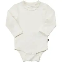 Minymo Body l/ä - Bambu - Vit - - 1 år (80) - Body L/Ä