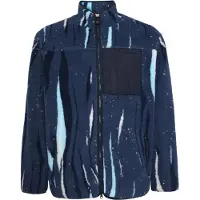 Knowledge cotton apparel - Vandringskläder - Loose Fit Northern Lights Zip Fleece Blue för Unisex - Storlek M - Blå