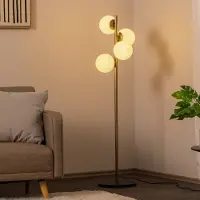 Opviq Golvlampa Faze , Mässing / guld, Vardagsrum / matsal, Metall, Golvlampa