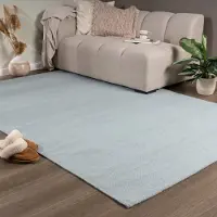 NATURL. Ullmatta | Reno blå hos Volero | 200x290cm | Ull | Enfärgad | Rektangulär | Plattvävd