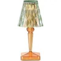 Kartell LED-batteridriven bordslampa Battery, 30 cm, grön/orange, IP54 Battery, Gul / orange, Sovrum, Syntetmaterial, Design