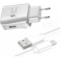 EF Connect Laddare - Samsung - Galaxy A54 5G - Snabbladdning 3A - USB-Type C-kabel - Ultra-kraftfull vit