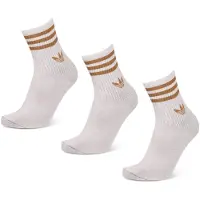 Adidas Sockor '3-Stripes Crew 3 Pairs' karamell / vit