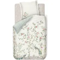 Pip studio sängkläder - 140x220 cm - Okinawa Vit - Blommiga sängkläder - Dubbelsidigt bäddset - 100 % bomull