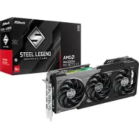 Asrock Steel Legend Radeon RX 9070 XT Dark 16GB - Grafikkort - Radeon RX 9070 XT - 16 GB GDDR6 - PCIe 5.0 x16 - 3 x DisplayPort, HDMI - låda