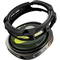 Spigen Rugged Armor, Ask, Smartwatch, Svart, Samsung, Watch 8 (44mm), Termoplastisk polyuretan (TPU)
