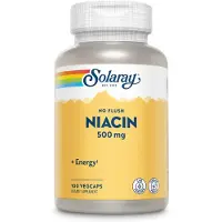Solaray Niacin Utan Rodnad, 500 mg, 100 Vegetabiliska Kapslar